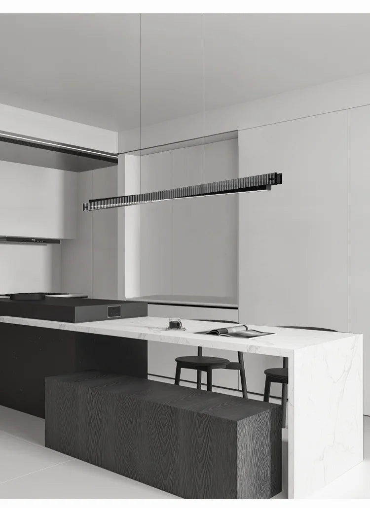 Aluminum Glass Bar Shape Pendant Light - Shine Room