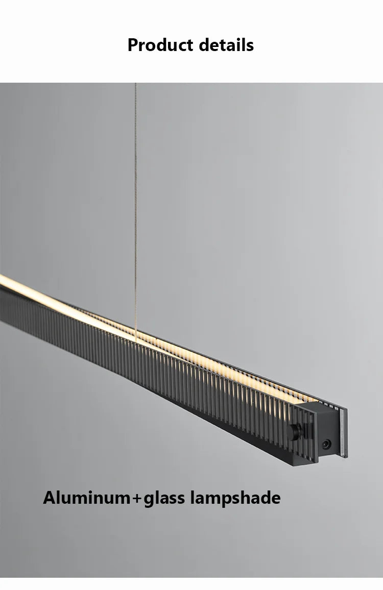 Aluminum Glass Bar Shape Pendant Light - Shine Room