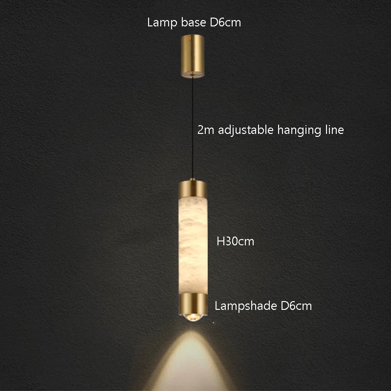 Copper Marble Small LED Chandelier Modern - Shine Room