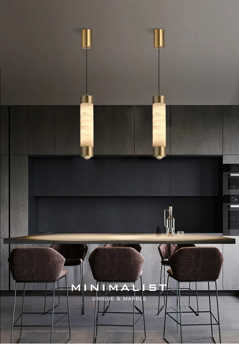 Copper Marble Small LED Chandelier Modern - Shine Room