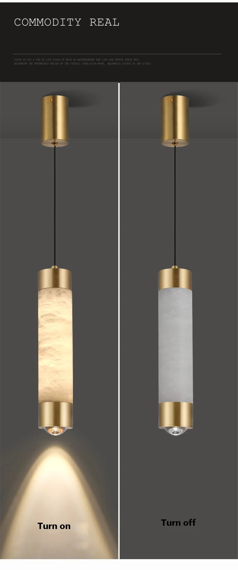Copper Marble Small LED Chandelier Modern - Shine Room