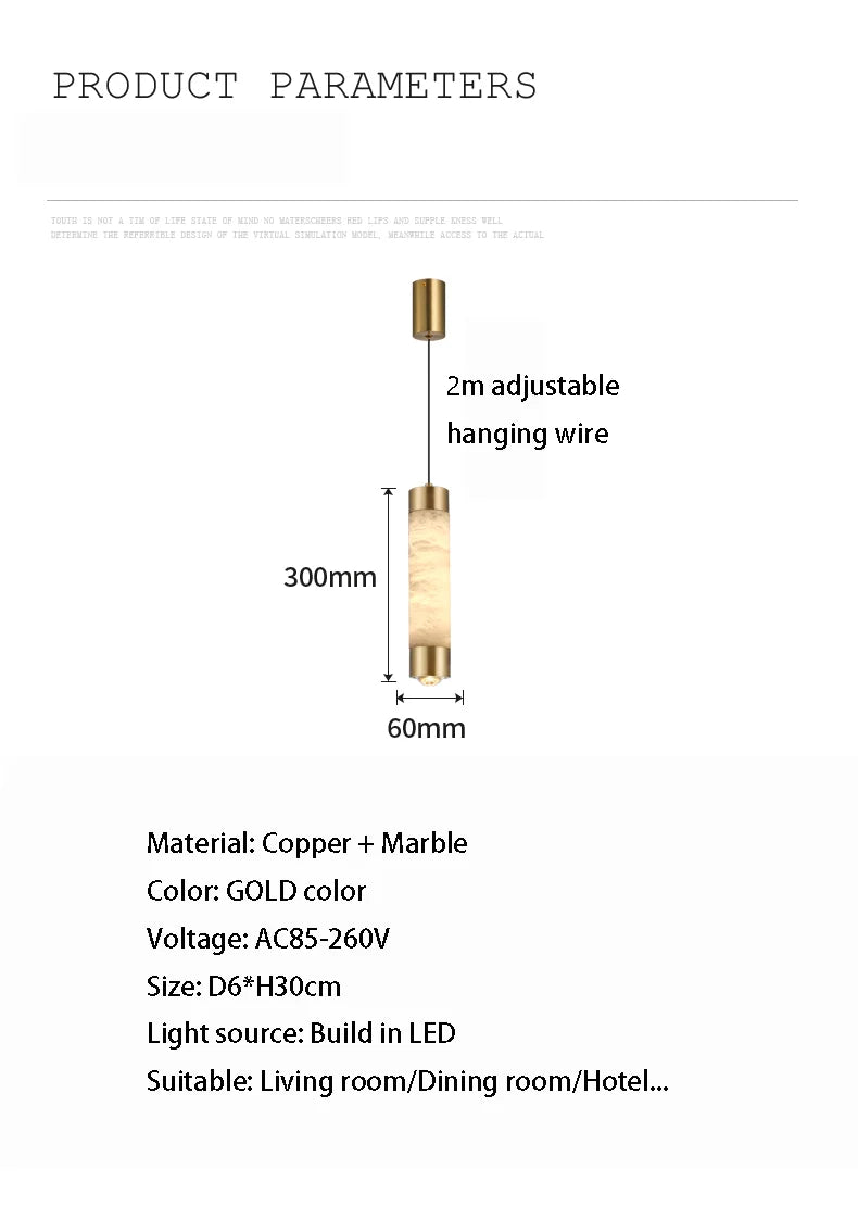 Copper Marble Small LED Chandelier Modern - Shine Room