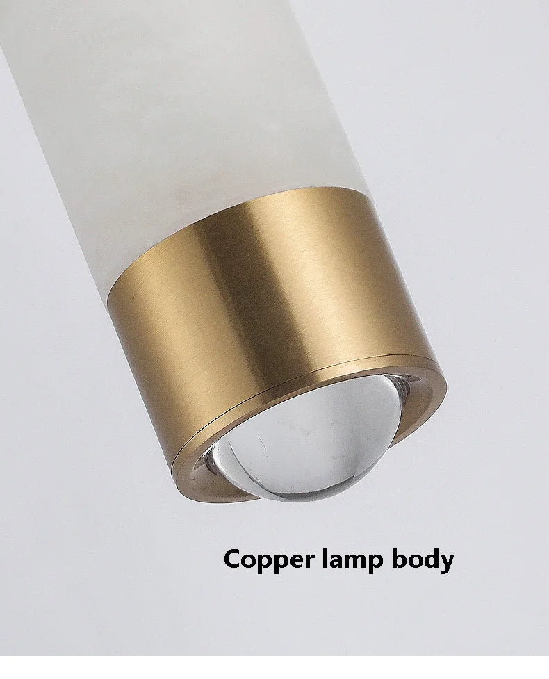 Copper Marble Small LED Chandelier Modern - Shine Room