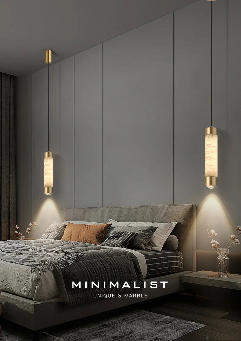 Copper Marble Small LED Chandelier Modern - Shine Room