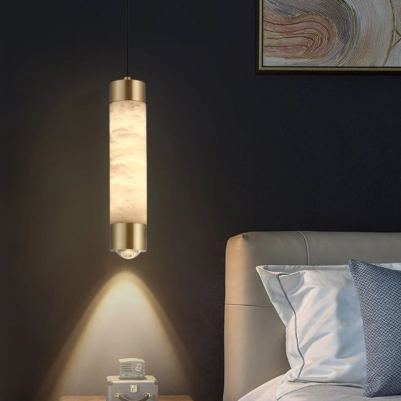 Copper Marble Small LED Chandelier Modern - Shine Room