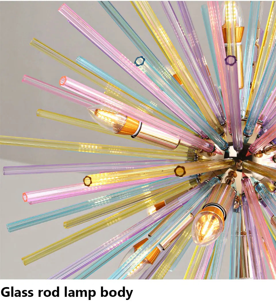 Creative Dandelion Chandelier Glass Colorful Light - Shine Room