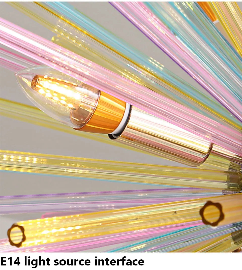 Creative Dandelion Chandelier Glass Colorful Light - Shine Room
