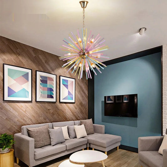 Creative Dandelion Chandelier Glass Colorful Light - Shine Room