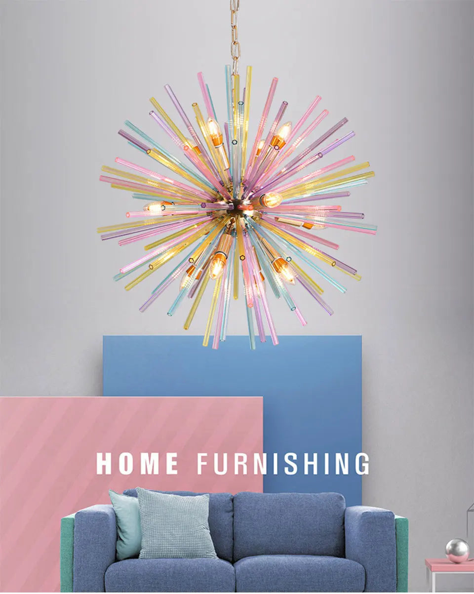Creative Dandelion Chandelier Glass Colorful Light - Shine Room