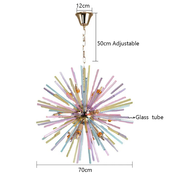 Creative Dandelion Chandelier Glass Colorful Light - Shine Room