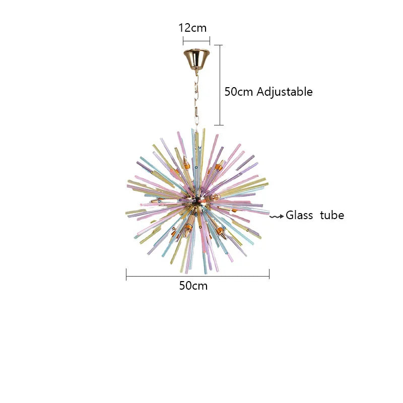 Creative Dandelion Chandelier Glass Colorful Light - Shine Room
