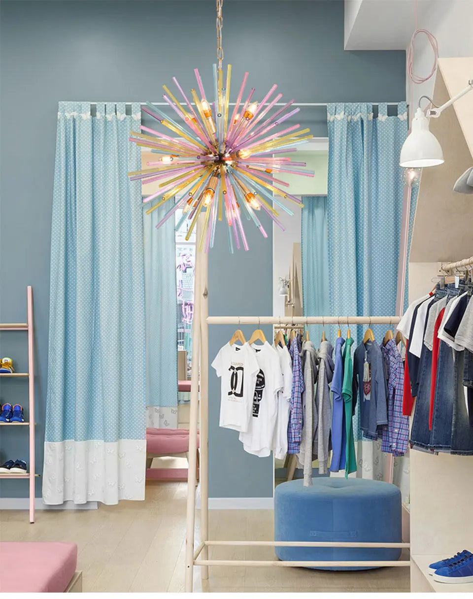 Creative Dandelion Chandelier Glass Colorful Light - Shine Room