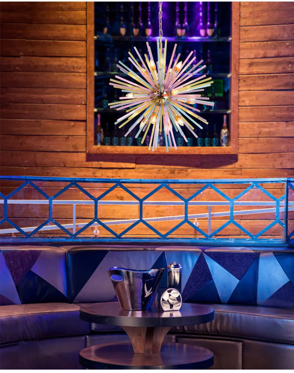 Creative Dandelion Chandelier Glass Colorful Light - Shine Room