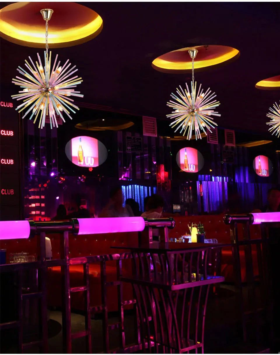 Creative Dandelion Chandelier Glass Colorful Light - Shine Room