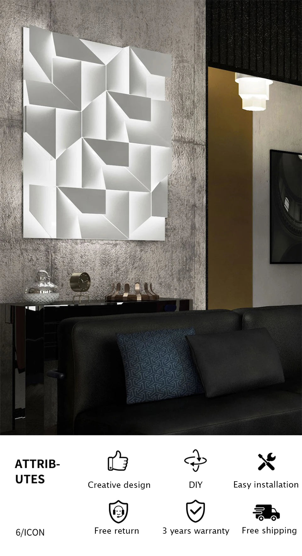 Creative Geometric Art Indoor Wall Lamp Lighting - Shine Room