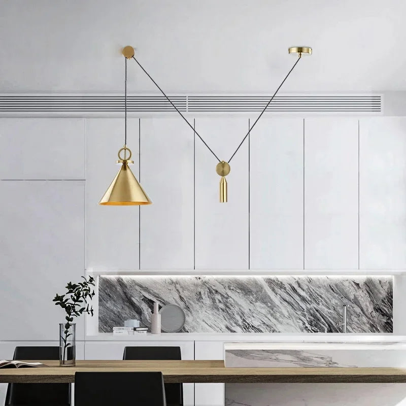 Creative Lifting Pulley Pendant Lights E27 Lamp - Shine Room