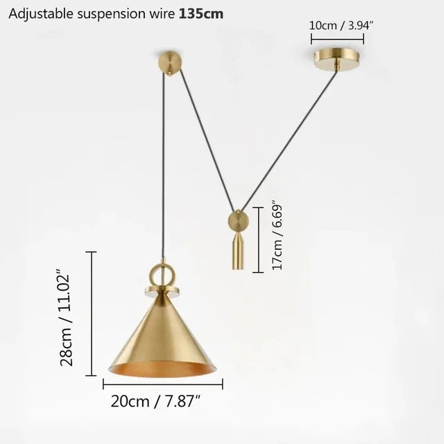 Creative Lifting Pulley Pendant Lights E27 Lamp - Shine Room