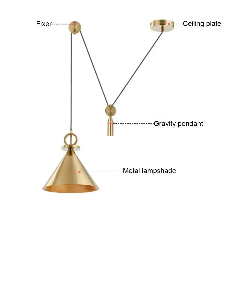 Creative Lifting Pulley Pendant Lights E27 Lamp - Shine Room