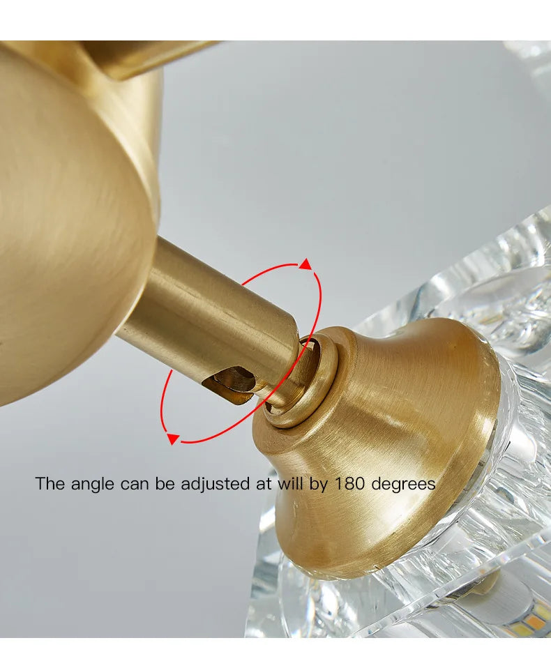 Gold Crystal Chandelier Semi Flush Mount - Shine Room