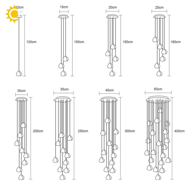 Hanging Staircase Pendant Light Crystal Ball - Shine Room