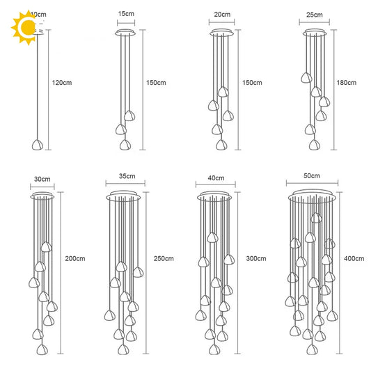 Hanging Staircase Pendant Light Crystal Ball - Shine Room
