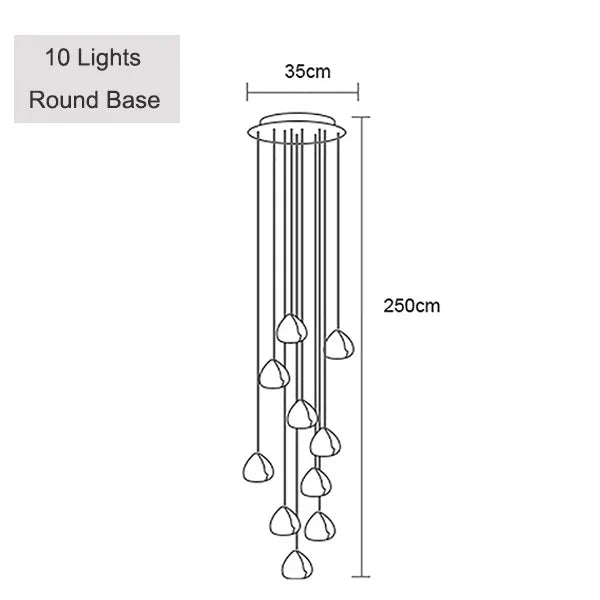Hanging Staircase Pendant Light Crystal Ball - Shine Room