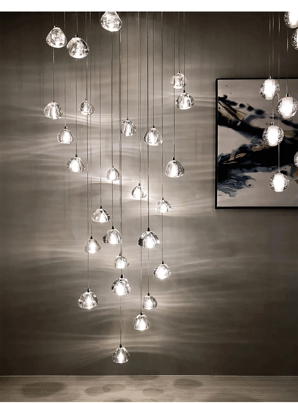 Hanging Staircase Pendant Light Crystal Ball - Shine Room