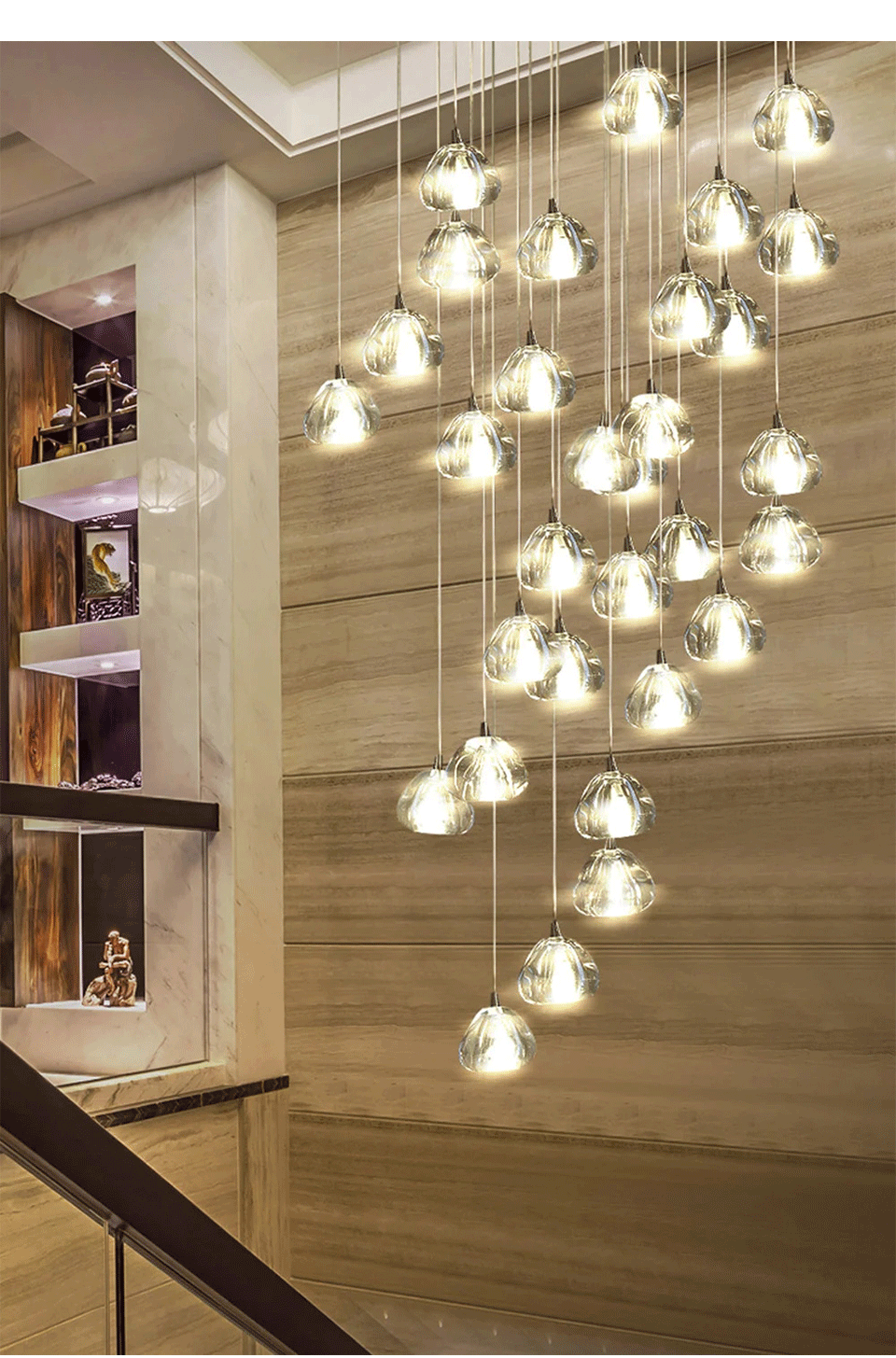 Hanging Staircase Pendant Light Crystal Ball - Shine Room