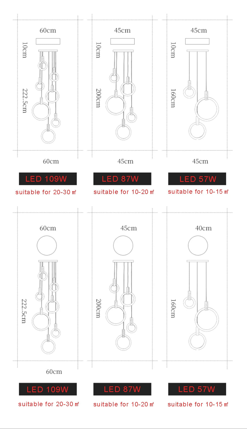 LED Chandelier Long Wooden Ring Pendant Lamp - Shine Room