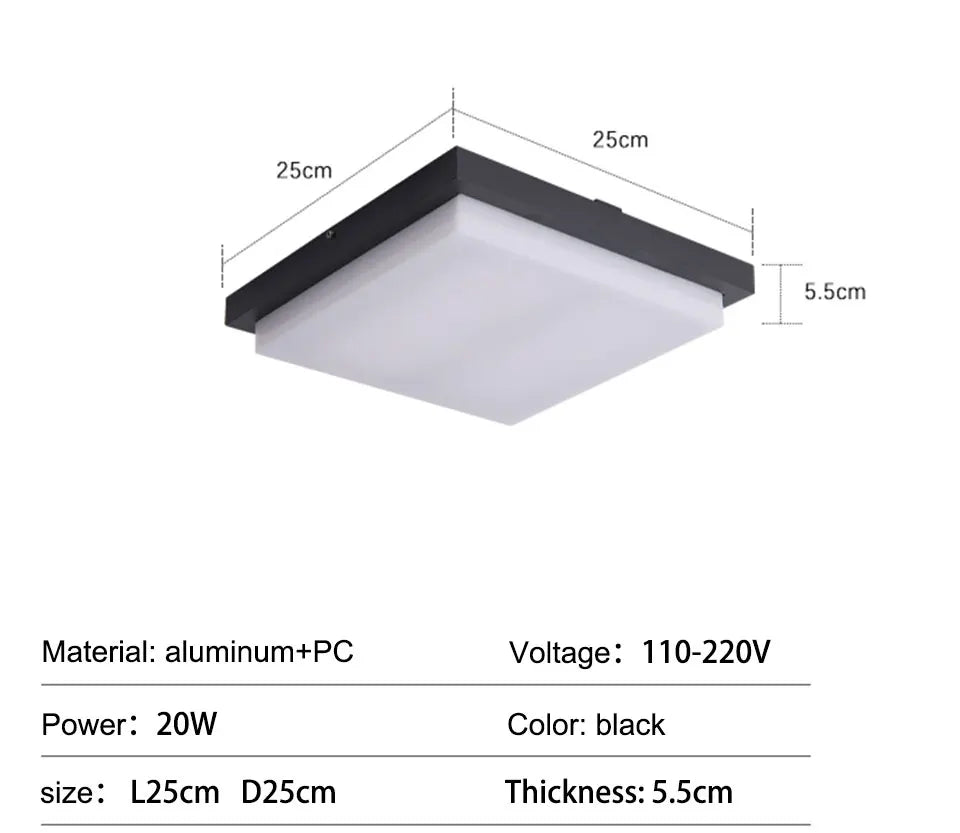 LED Flush Mount Square Ceiling Light 20W - Shine Room