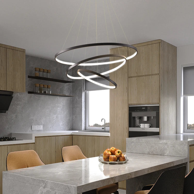 LED Modern Hanging Pendant Lights Circle Rings - Shine Room