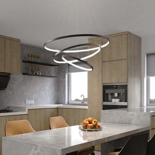 LED Modern Hanging Pendant Lights Circle Rings - Shine Room