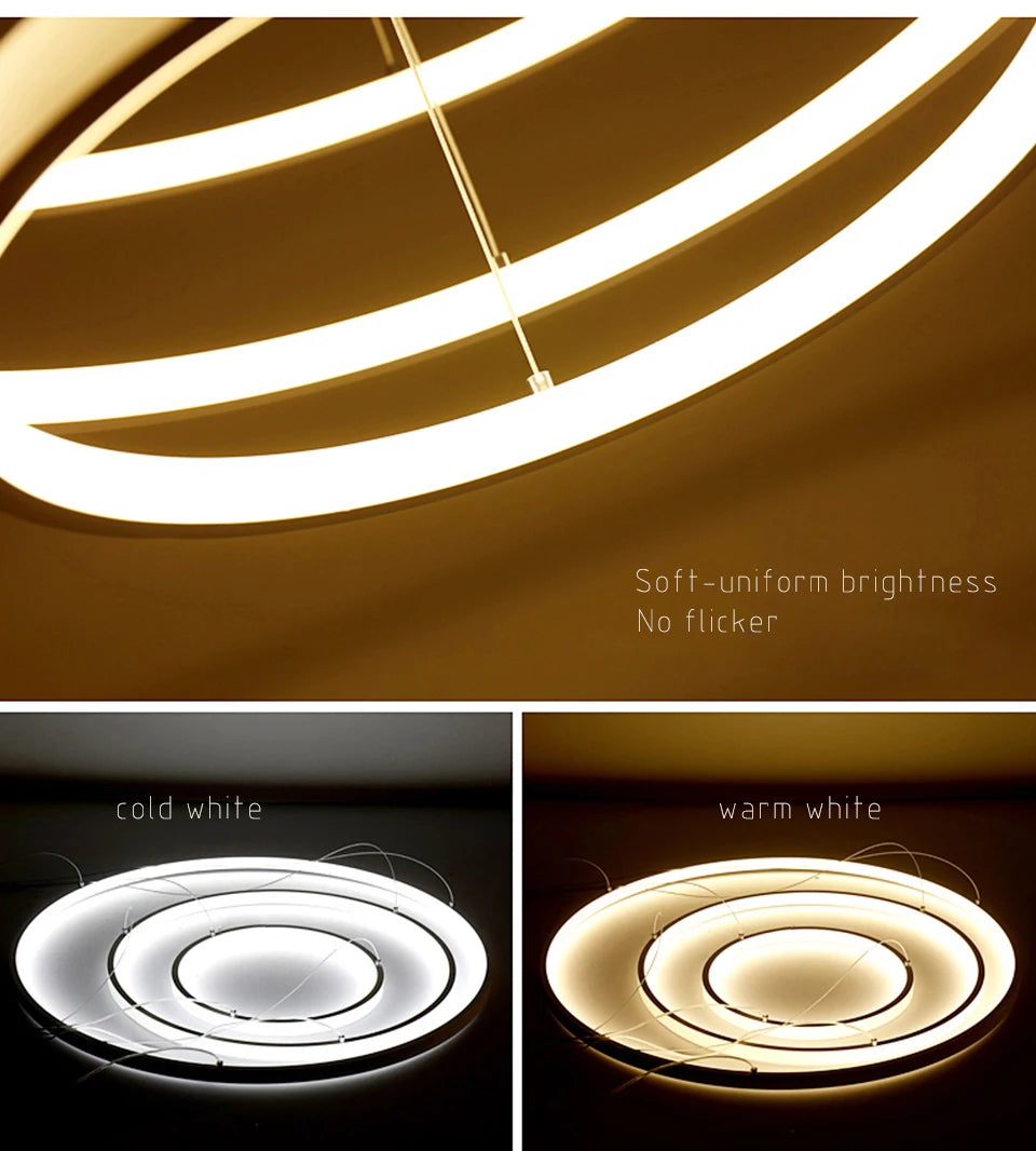 LED Modern Hanging Pendant Lights Circle Rings - Shine Room