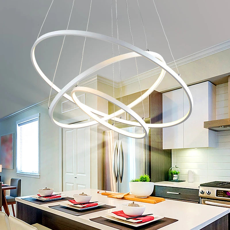 LED Modern Hanging Pendant Lights Circle Rings - Shine Room