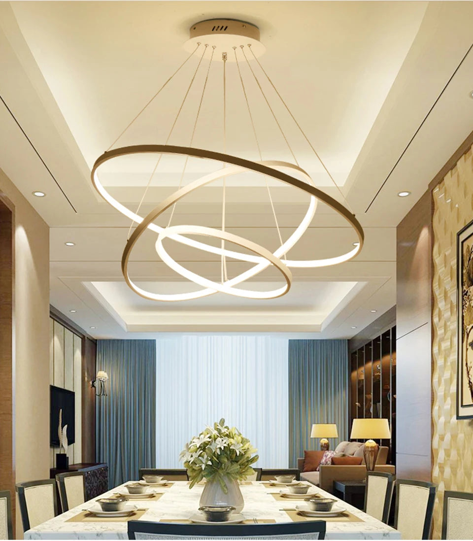 LED Modern Hanging Pendant Lights Circle Rings - Shine Room