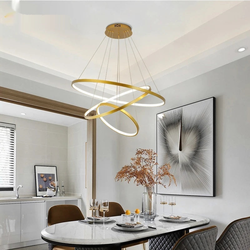 LED Modern Hanging Pendant Lights Circle Rings - Shine Room
