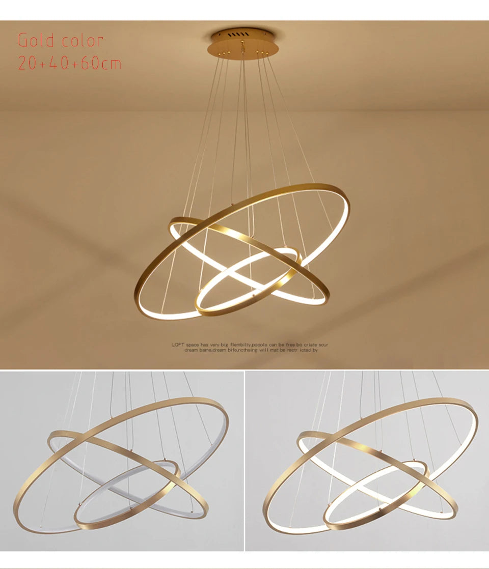 LED Modern Hanging Pendant Lights Circle Rings - Shine Room