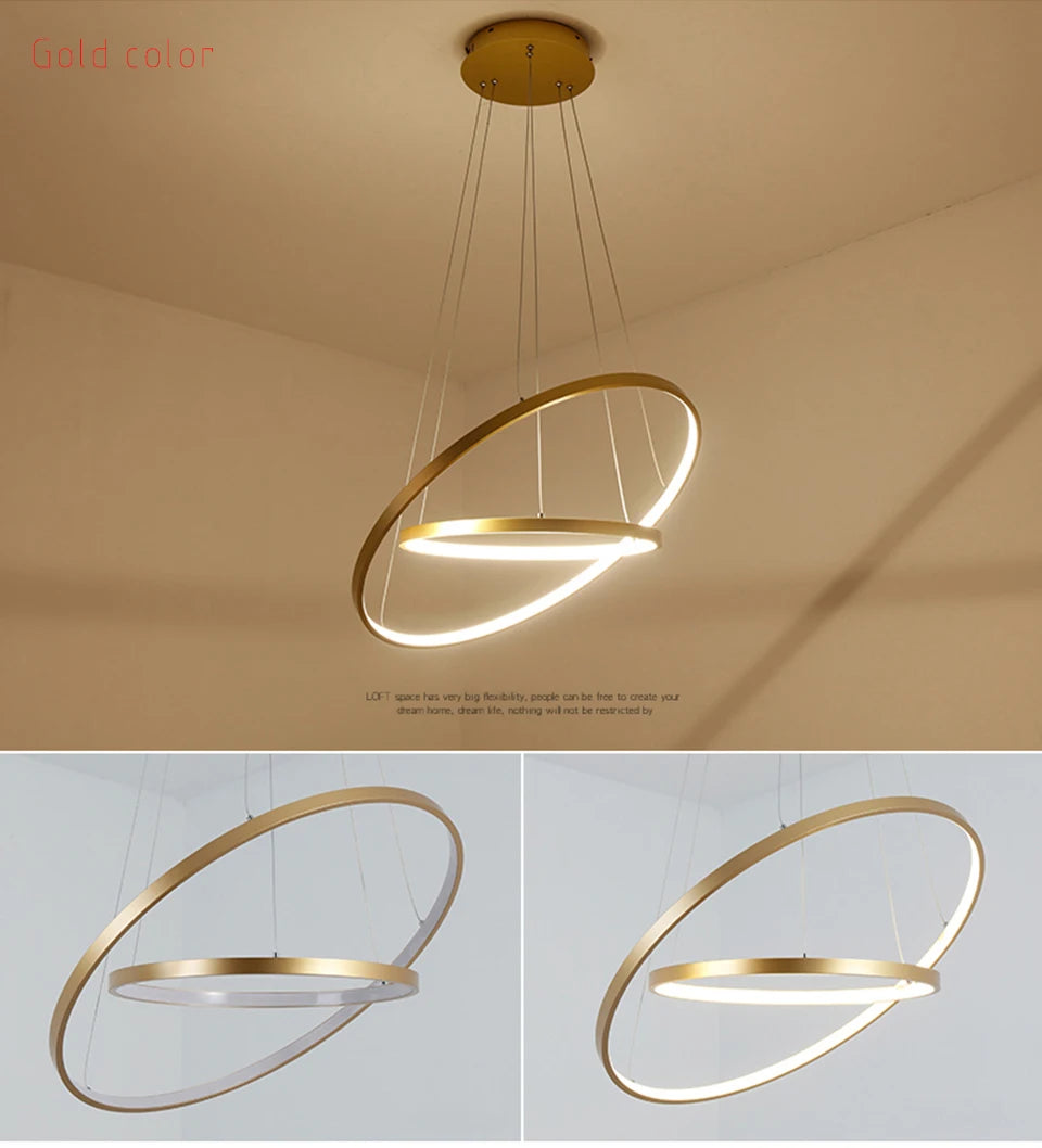 LED Modern Hanging Pendant Lights Circle Rings - Shine Room