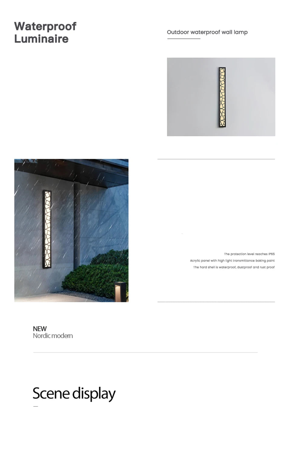 LED Outdoor Long Wall Light IP65 Waterproof - Shine Room