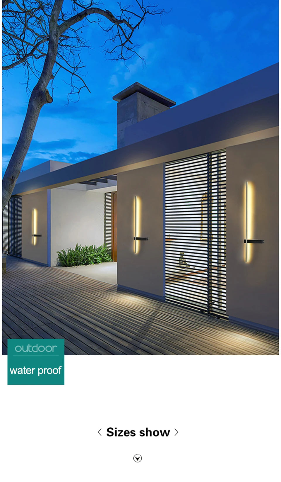LED Outdoor Long Wall Light Waterproof IP54 - Shine Room