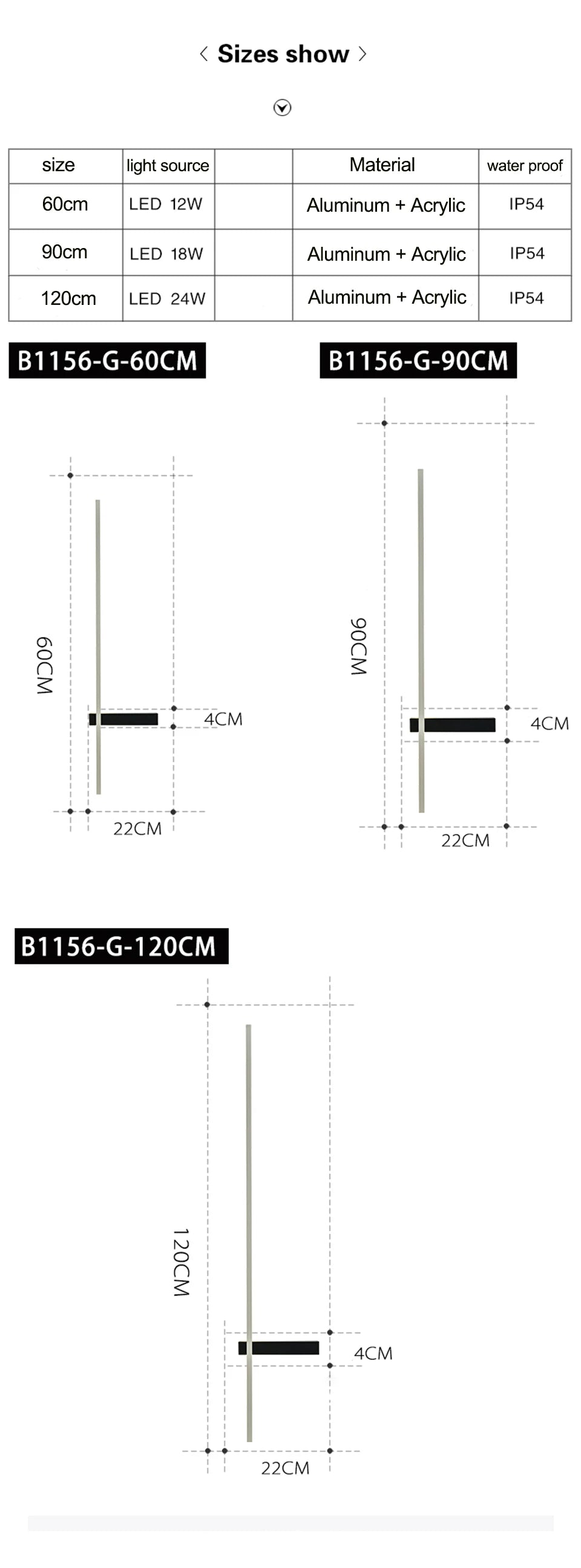 LED Outdoor Long Wall Light Waterproof IP54 - Shine Room