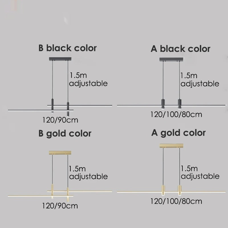 LED Pendant Light Adjustable Linear Chandelier - Shine Room