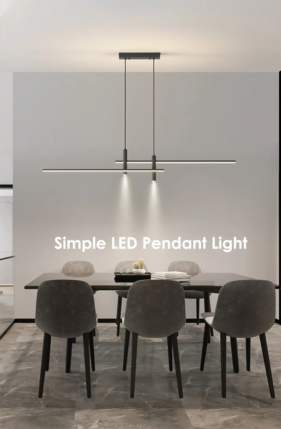 LED Pendant Light Adjustable Linear Chandelier - Shine Room