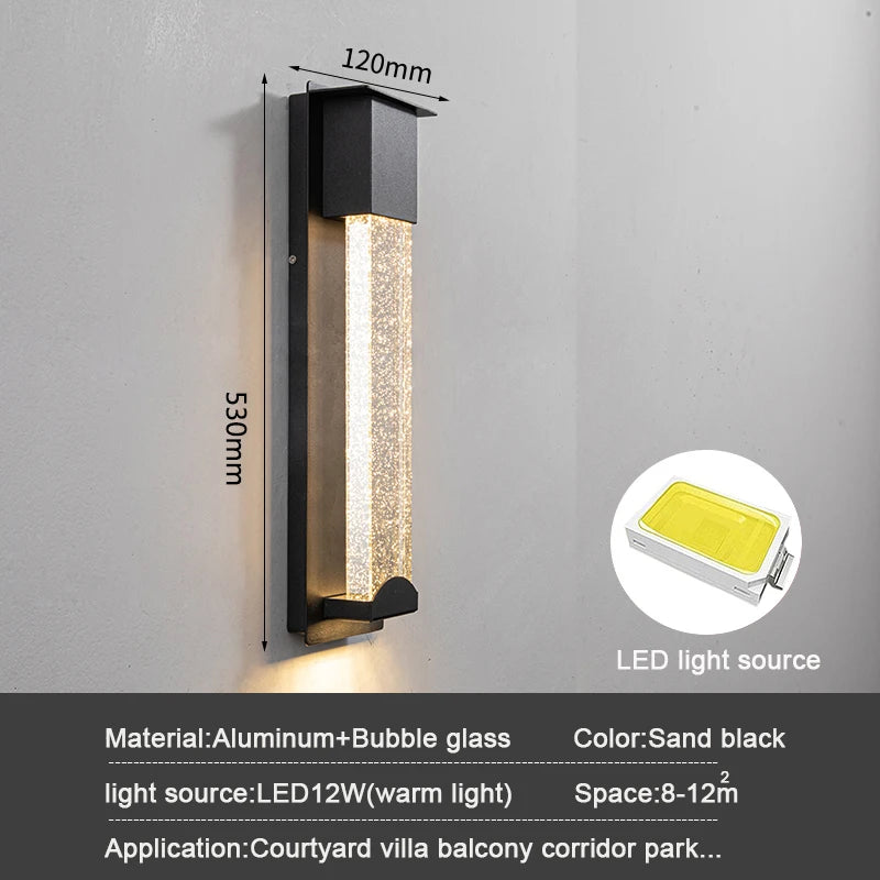 LED Wall Lighting PIR Motion Sensor Crystal Outdoor - Shine Room