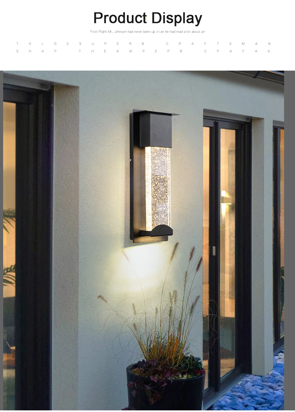 LED Wall Lighting PIR Motion Sensor Crystal Outdoor - Shine Room