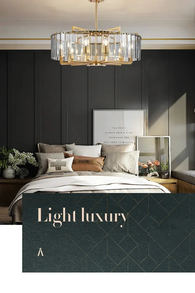 Luxury Crystal Chandelier Gold Raindrop Pendant - Shine Room