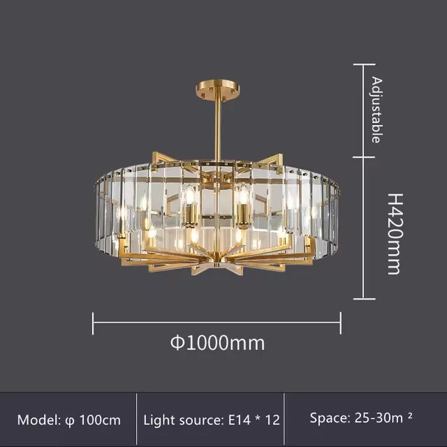 Luxury Crystal Chandelier Gold Raindrop Pendant - Shine Room