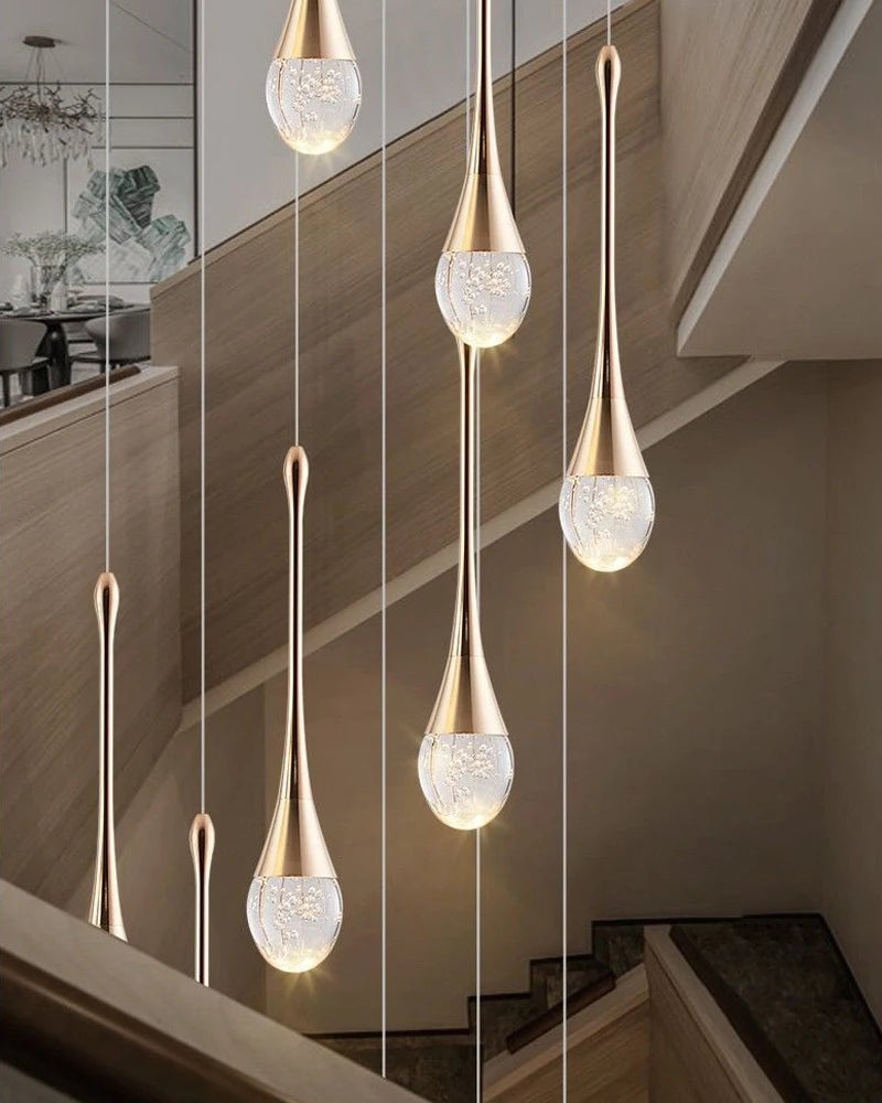 Luxury Crystal Long Hanging Staircase Chandelier - Shine Room