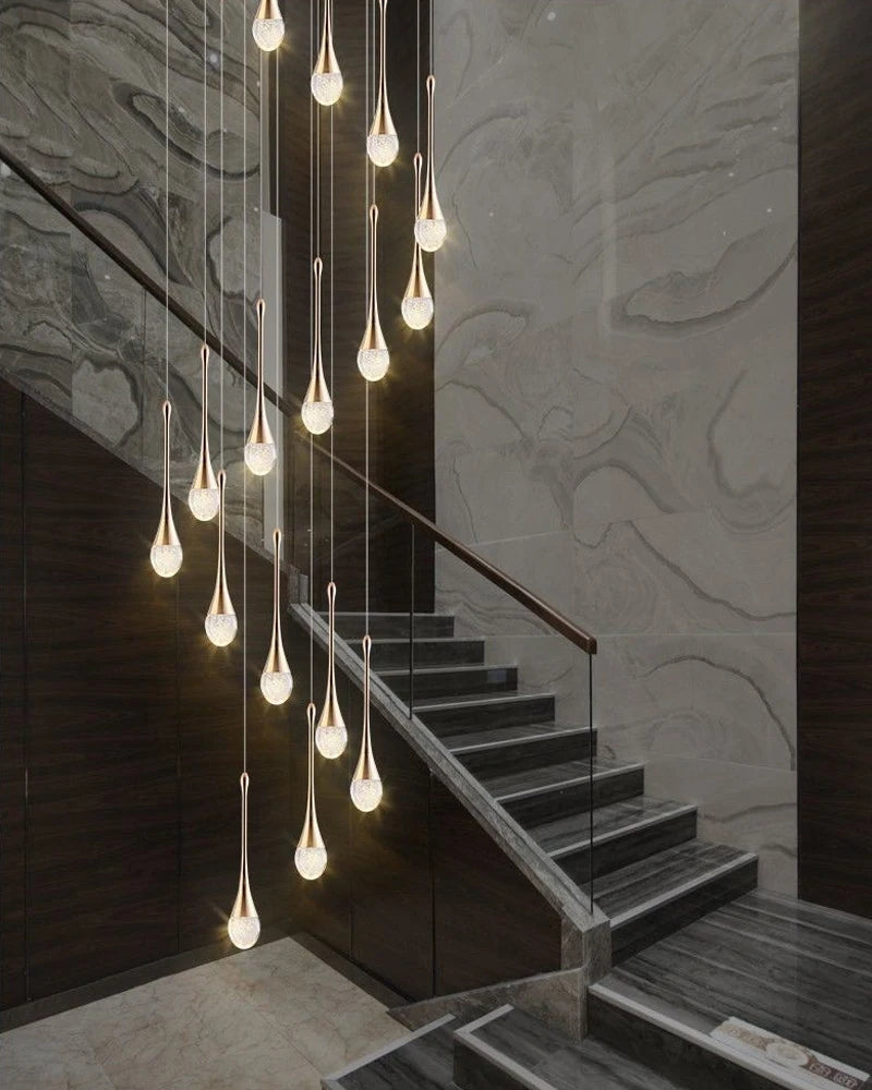 Luxury Crystal Long Hanging Staircase Chandelier - Shine Room