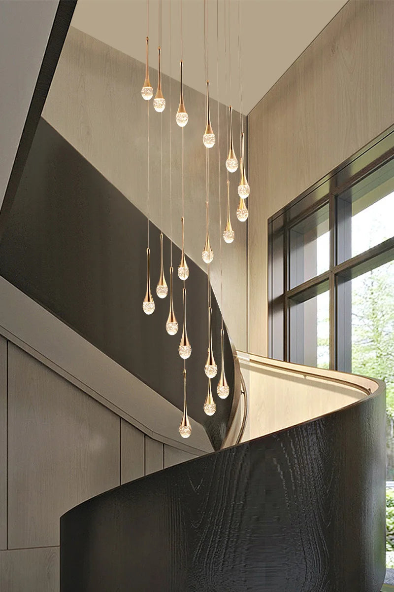 Luxury Crystal Long Hanging Staircase Chandelier - Shine Room